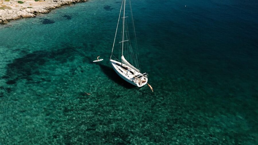 Agios Nikolaos: Golden Hour Sailboat Tour with Wine & Snacks - Three-plus hours at Kolokitha Bay
