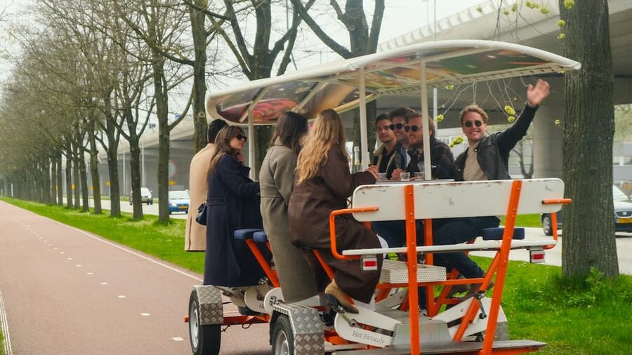 Amsterdam: Dutch Prosecco Party Bike - The Sloterdijk route and its limits