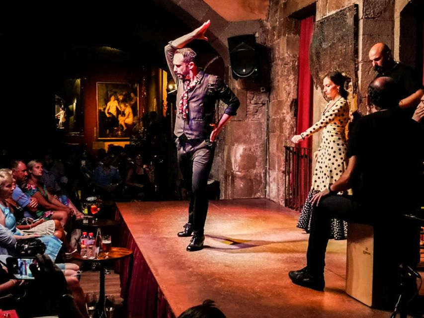 Barcelona: City Tour & Flamenco Show with Wine & Tapas - Gothic Quarter lanes and Roman walls