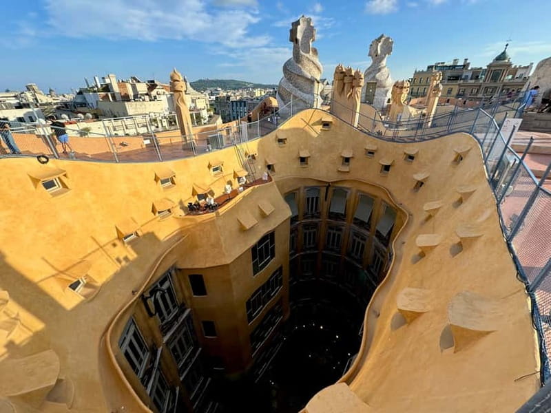 Barcelona: Sagrada Familia, La Pedrera & Cava Tasting Tour - La Pedrera’s rooftop and its strange stone guardians
