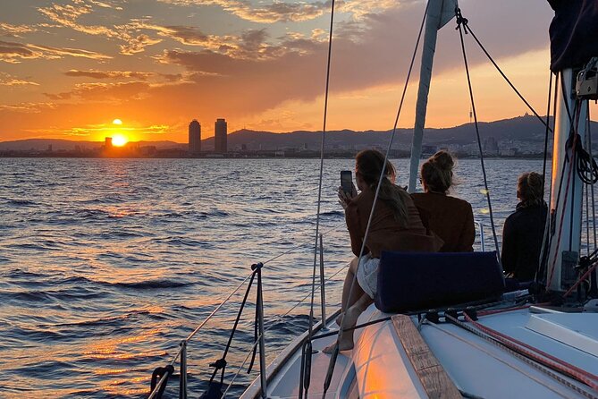 Barcelona Sunset Sailing with Open Bar of Cava and Snacks - Barceloneta and the W Hotel from offshore