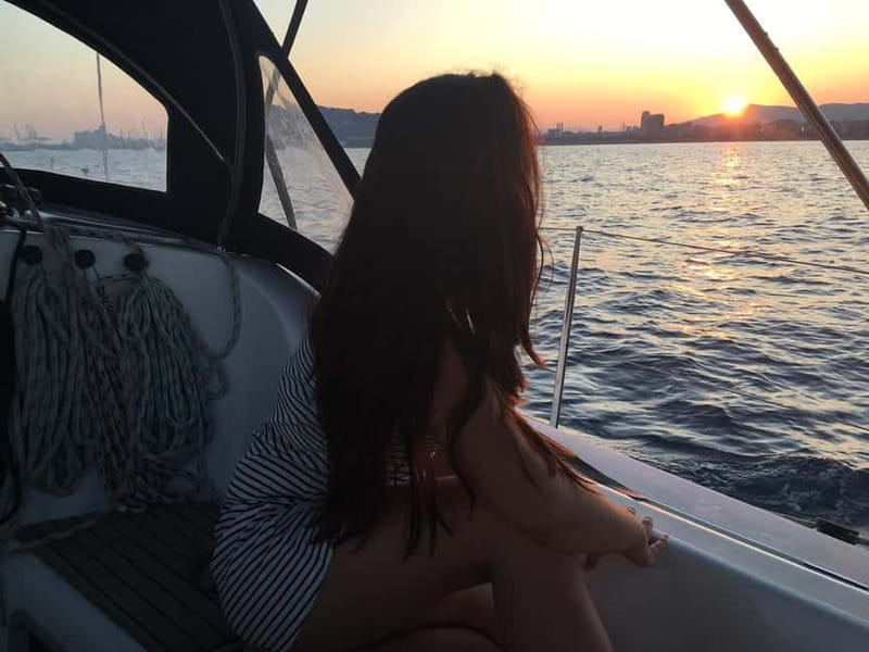 Barcelona: Sunset Skyline Cruise with Cava and Snacks - The upper deck and an important safety tip