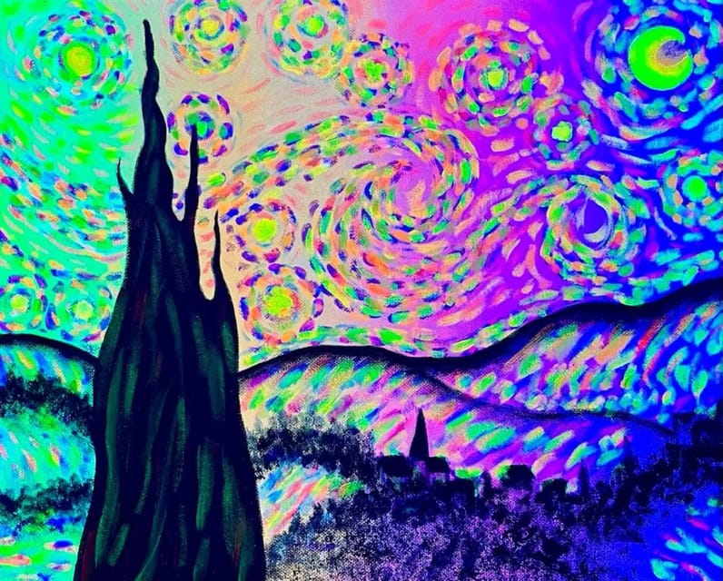 Barcelona: Wine and Van Gogh Paint and Sip Painting Class - What the $47 price covers