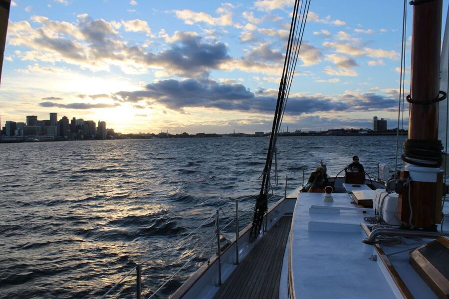 Boston: Harbor Champagne Sunset Sail from Rowes Wharf - Charlestown Navy Yard and Boston’s changing waterfront