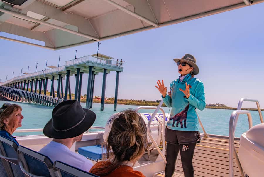BROOME: SCENIC & PREHISTORIC CRUISE- Wine & Gourmet Platters - Dampier Creek with food and sparkling wine