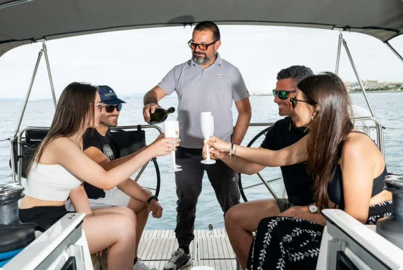 Cagliari: Catamaran Tour, Swimming, Snorkeling, & Prosecco - Sailing from Portus Karalis in central Cagliari