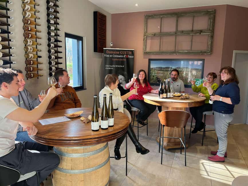 Cellar visit and Alsace wine tasting with a feminine touch - Pretzel, kougelhopf, and a little food with the wine