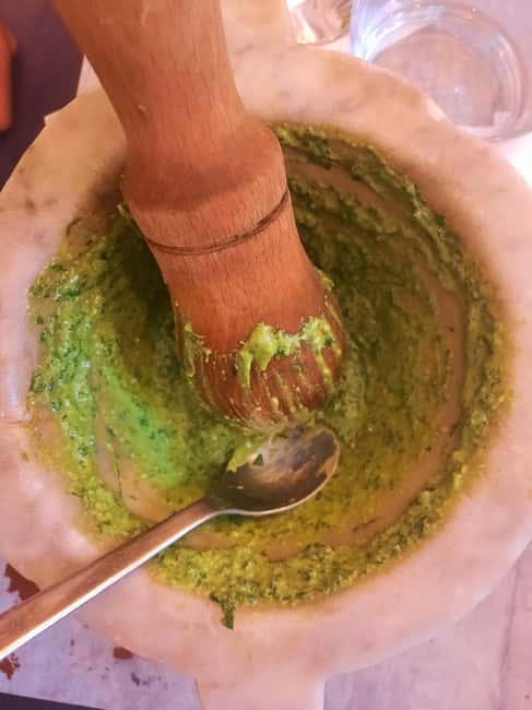 Cinque Terre: Pesto Making Class with Wine and Food Tasting - The 12:30 p.m. full meal
