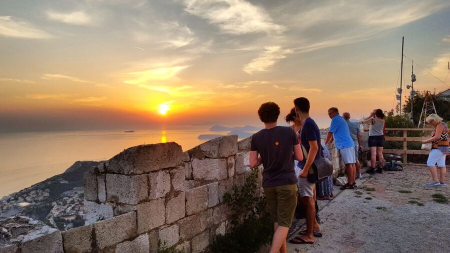 Dubrovnik: Sunset Panorama Tour with Glass of Wine - The road up Mount Srđ