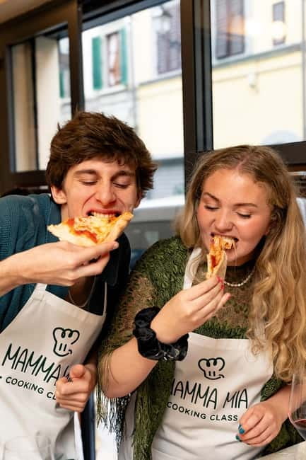 Florence: Authentic Pizza & Gelato Experience+Unlimited Wine - Pizza first, with flour, sauce, and a hot oven