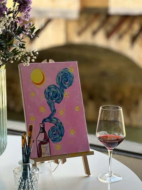 Florence: Paint&Wine with the view of Ponte Vecchio - What happens during the two-hour class