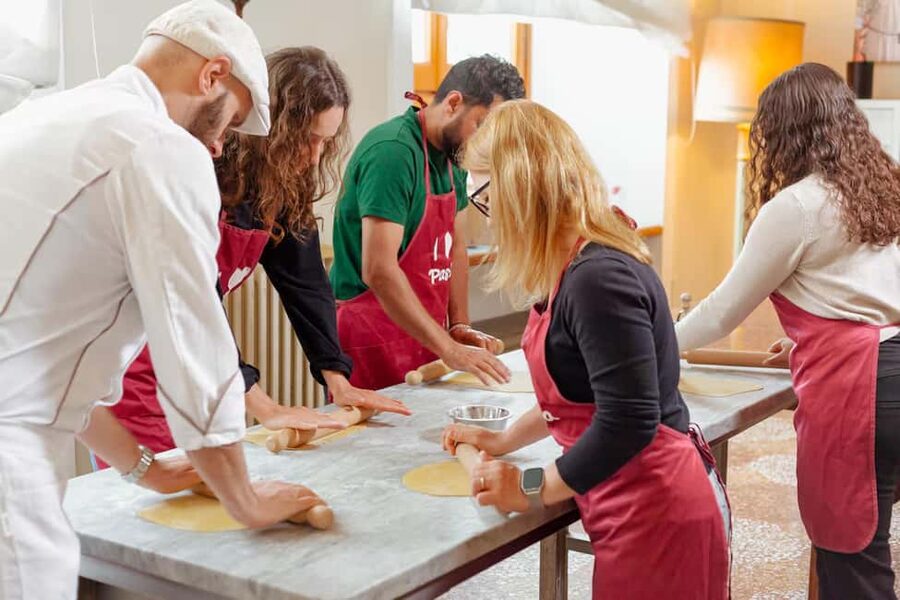 Florence: Pasta Class with Wine, Limoncello and Dessert - Eggs, flour, and your first sheet of pasta