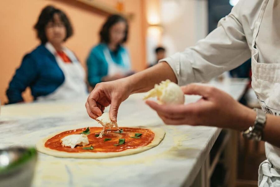 Florence: Premium Pizza & Gelato Preparation Class with Wine - The pizza you make becomes dinner