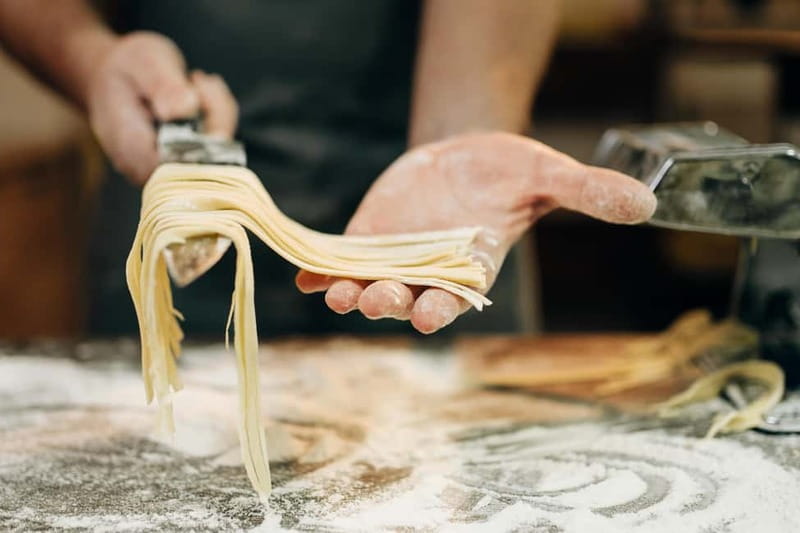 Florence: Tuscan cooking class with handmade pasta and wine - Ravioli, tortelli, and pappardelle on the worktable