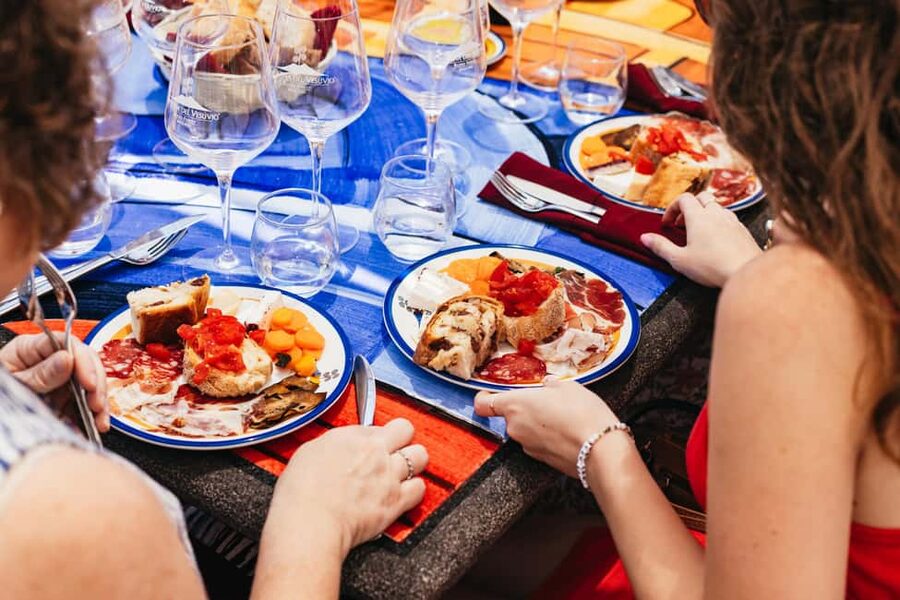 From Naples: Wine Tasting Tour on Vesuvius Slopes with Lunch - Wine tasting with lunch on the terrace