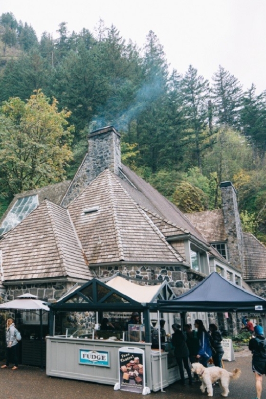 From Portland: Waterfalls, Mt Hood, and Wine Day Tour - Multnomah Falls gives you the big opening view