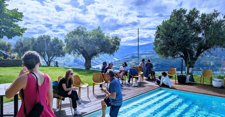 From Porto: 2 Wine Regions, Farm-to-Table Lunch & Boat - A farm-to-table meal with a view