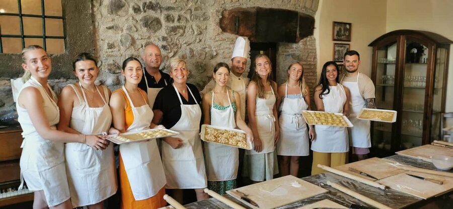 From Rome: Pasta Masterclass & Wine Tour in the Vineyard - Rolling fresh pasta with Chef Paola or Anna Maria