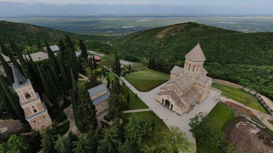 from Tbilisi to Kakheti Tour Sighnaghi, Bodbe & Wine Tasting - Telavi adds a taste of Kakheti’s cultural center