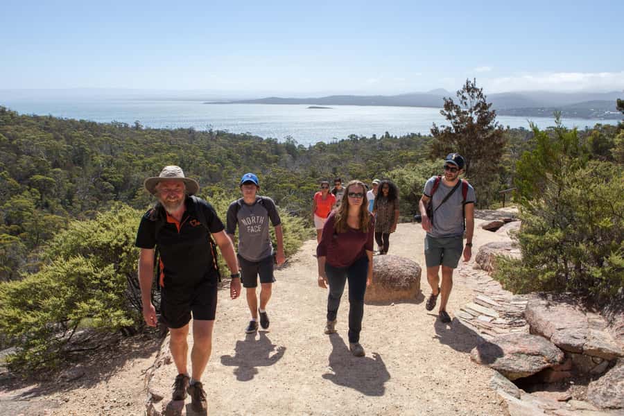 Hobart: Wineglass Bay & Freycinet National Park Active Tour - The uphill walk to Wineglass Bay lookout