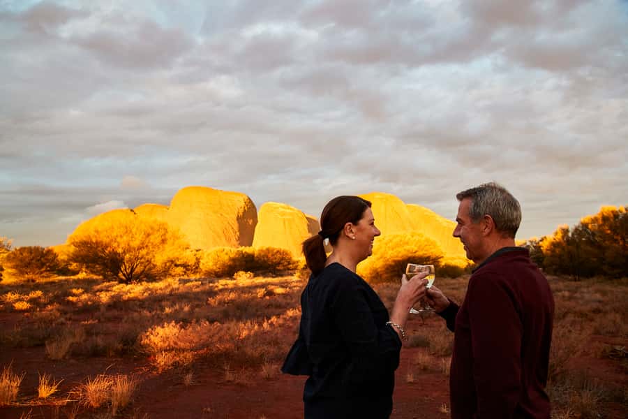 Kata Tjuṯa Sunset Tour with Sparkling Wine and Cheeseboard - The coach ride from the resort area