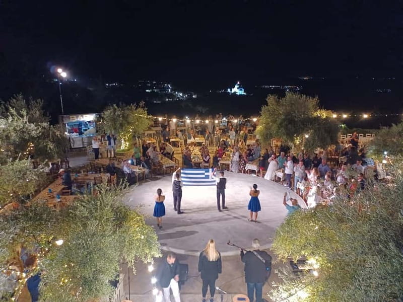 Kos: Greek Dinner with Music, Dancing, and Unlimited Wine - Arriving at Fantasia Venue in Zia
