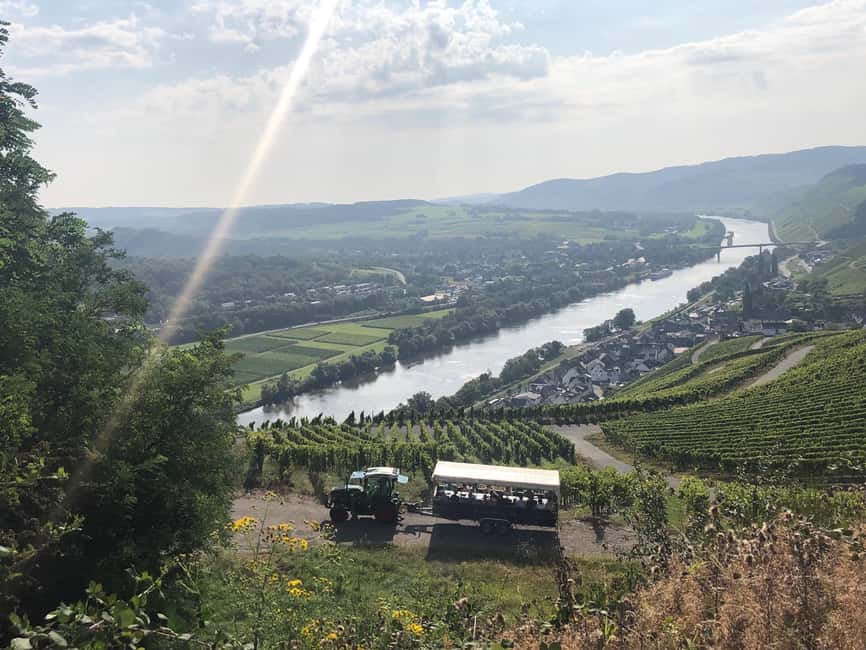 Lieser: Covered wagon ride, the rolling wine tasting with picnic basket - What the group atmosphere is like