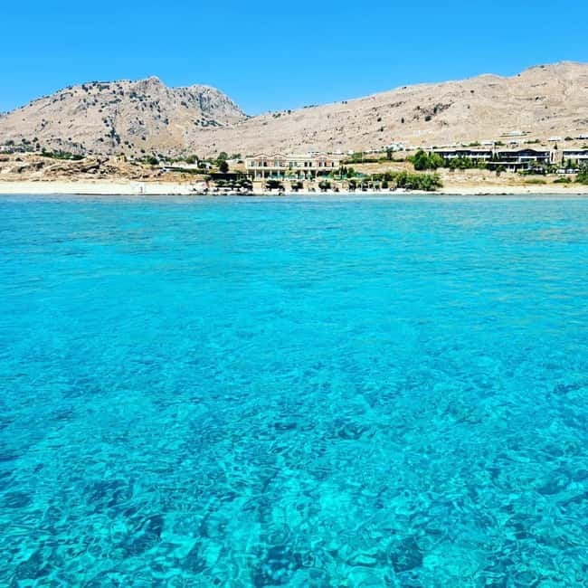 Lindos: Sunset Cruise with Unlimited Aperol, Beers & Wine - St Paul’s Bay from the water