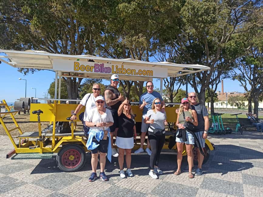 Lisbon: 1-Hour Beer, Sangria or Wine Bike Sightseeing Tour - 25 de Abril Bridge and the river views