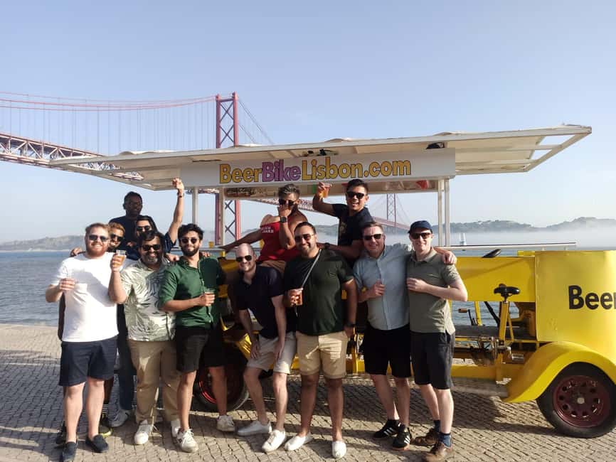 Lisbon: 1-Hour Beer, Sangria or Wine Bike Sightseeing Tour - Starting along the Tejo Promenade