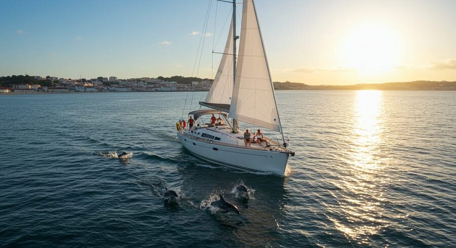 Lisbon: Champagne Sailing Tours - Sailing under the 25 de Abril Bridge