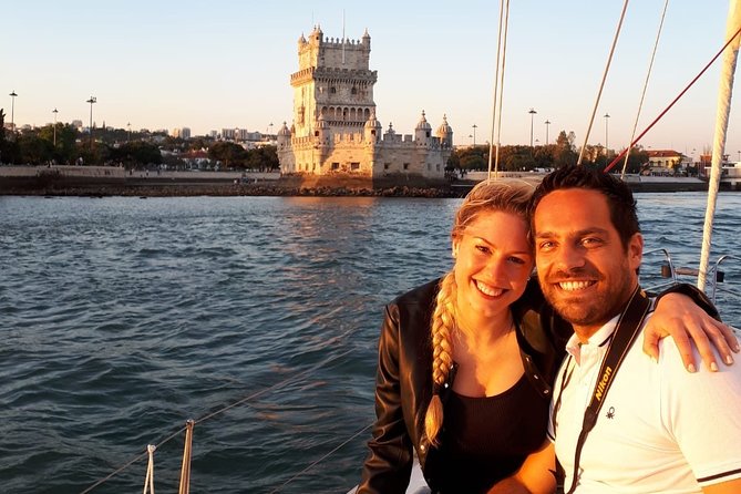 Lisbon: Sunset Sailing with Portuguese Wine and History - Under the 25 de Abril Bridge