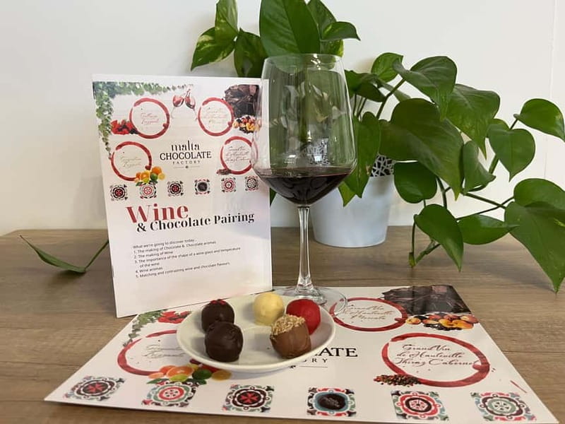 Malta: Wine and Chocolate Pairing Experience - Four wines, five chocolates, and a very Maltese table