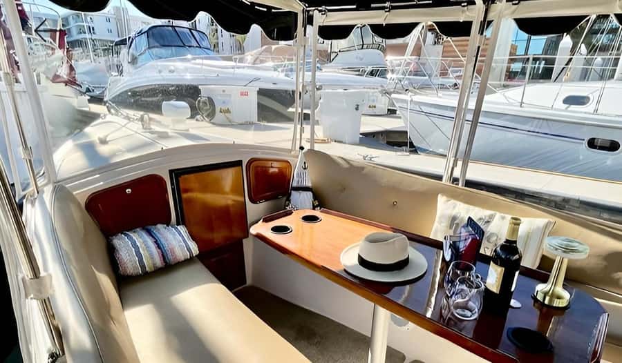 Marina Del Rey Luxury Boat Cruise Wine, Charcuterie Sealions - Wine, cheese, and the onboard setup