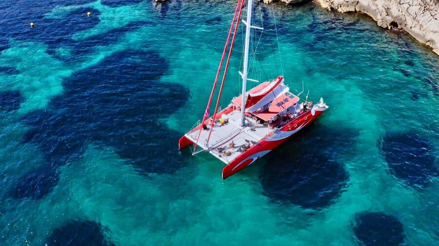 Marseille : Calanques Catamaran Cruise with Lunch & Wine - Sormiou shows the famous Calanque scenery