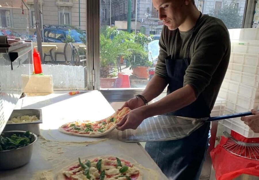 Naples: Premium Pizza Class From Dough to Dessert & Wine - Stretching the dough without flattening it