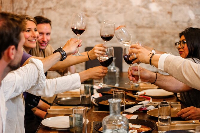 Paella Experience and Bottomless Wine in Barcelona - The five-course meal, from bread to chocolate mousse