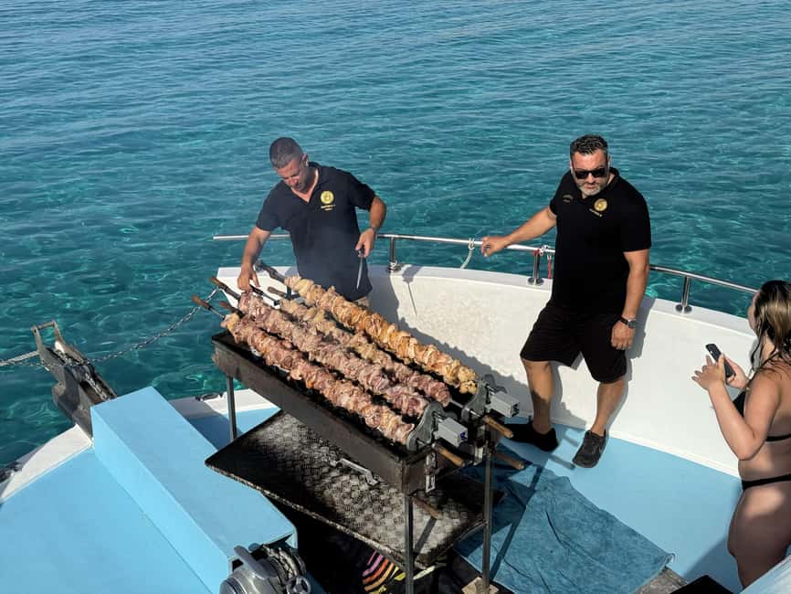 Paphos: Blue Lagoon Afternoon Cruise with Swim, BBQ & Wine - A Cypriot BBQ with wine and fruit