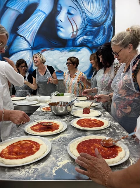 Pizza-Making Workshop by night with glass of wine - Stretching, topping, and the 90-second bake