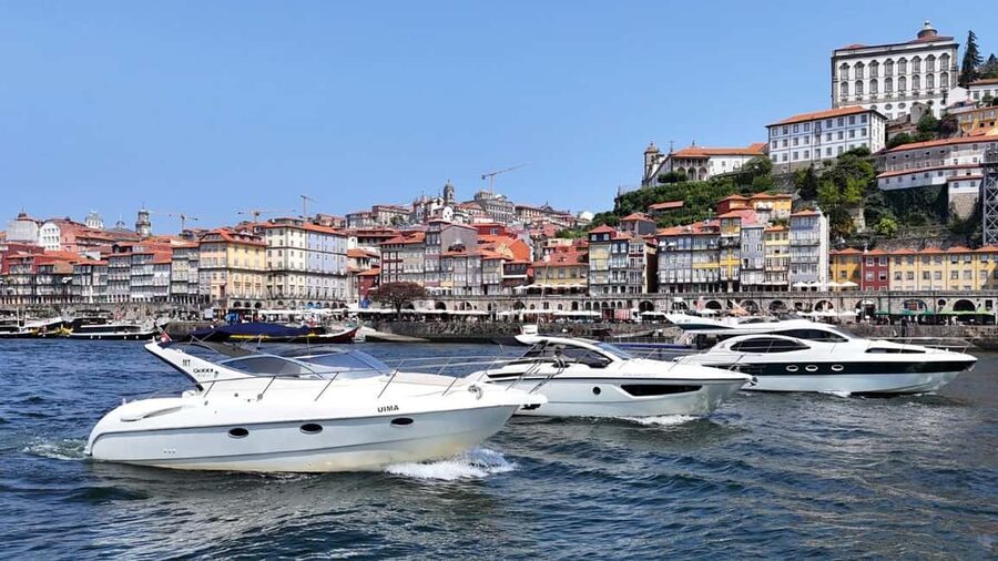 Porto: Luxury 6 Bridges Yacht Cruise with Wine & Snacks - Ribeira and Gaia from the water