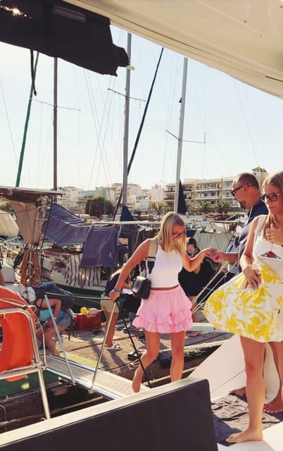 Rethymno: Sunset Catamaran Cruise - Sushi & Open Bar - Watching the sunset from the catamaran