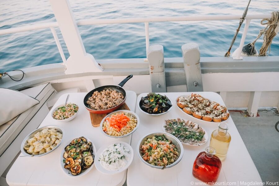 Rhodes: Sunset Cruise with Live Music, Wine & Greek Buffet - Live guitar music on the way home