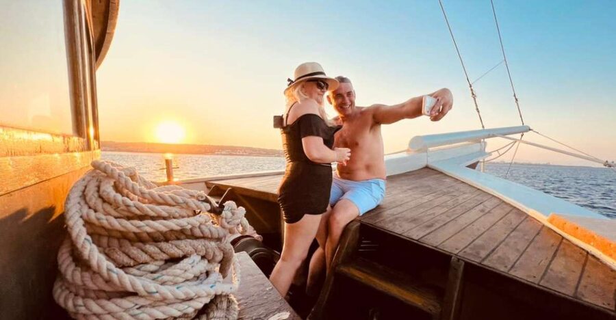 Rhodes: Sunset Cruise with Unlimited Aperol, Beer, and Wine - A sunset cruise with a swim built in