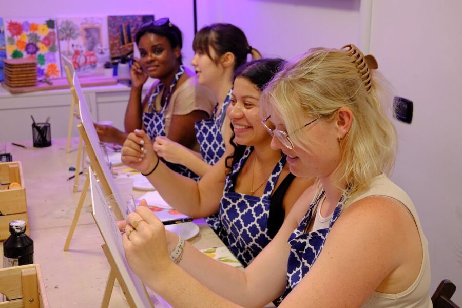 Rome: Painting Class with Unlimited Wine - The food and wine are part of the experience