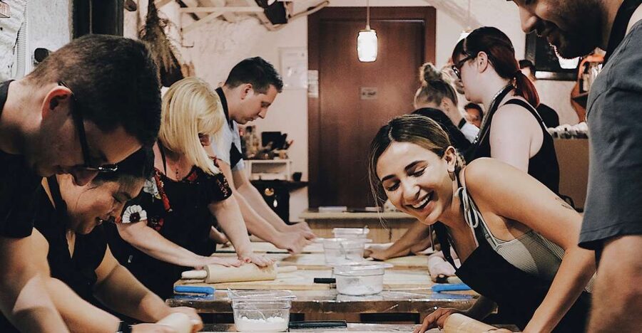 Rome: Pasta Making with Wine Tasting and Dinner in Frascati - Two wines, local snacks, and a family welcome