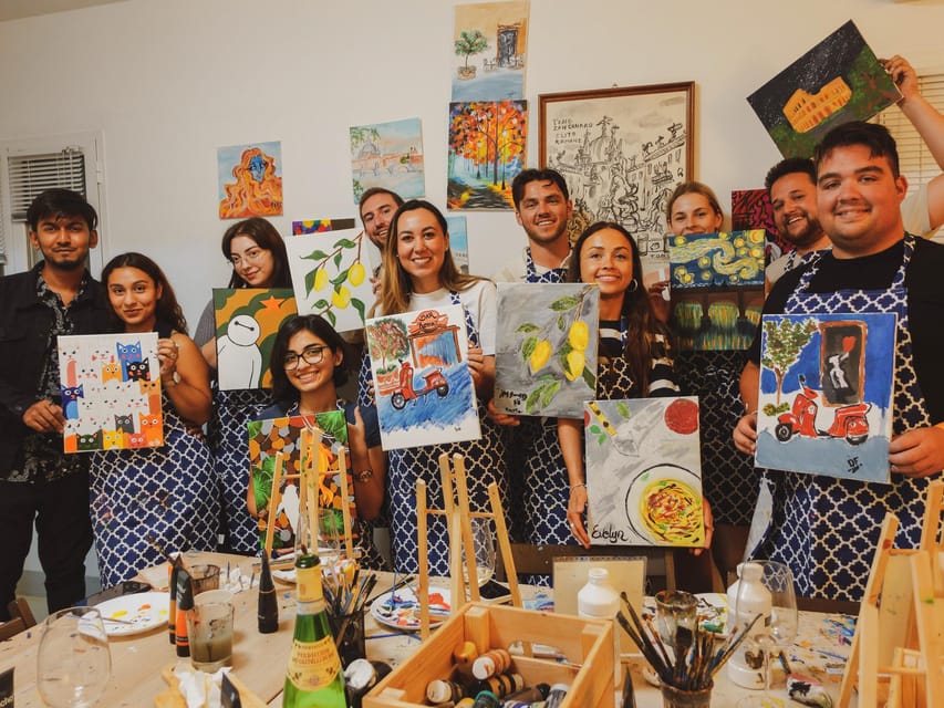 Rome: Tipsy Painting Class with Fine Wine and Arts - A souvenir that feels more personal