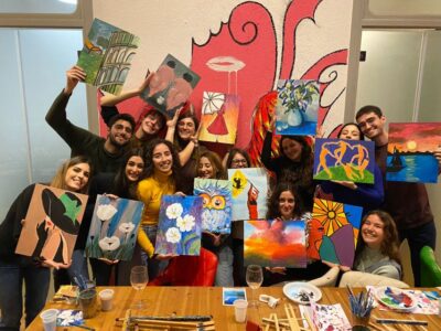 Wine and Paint Experience in Piazza Navona