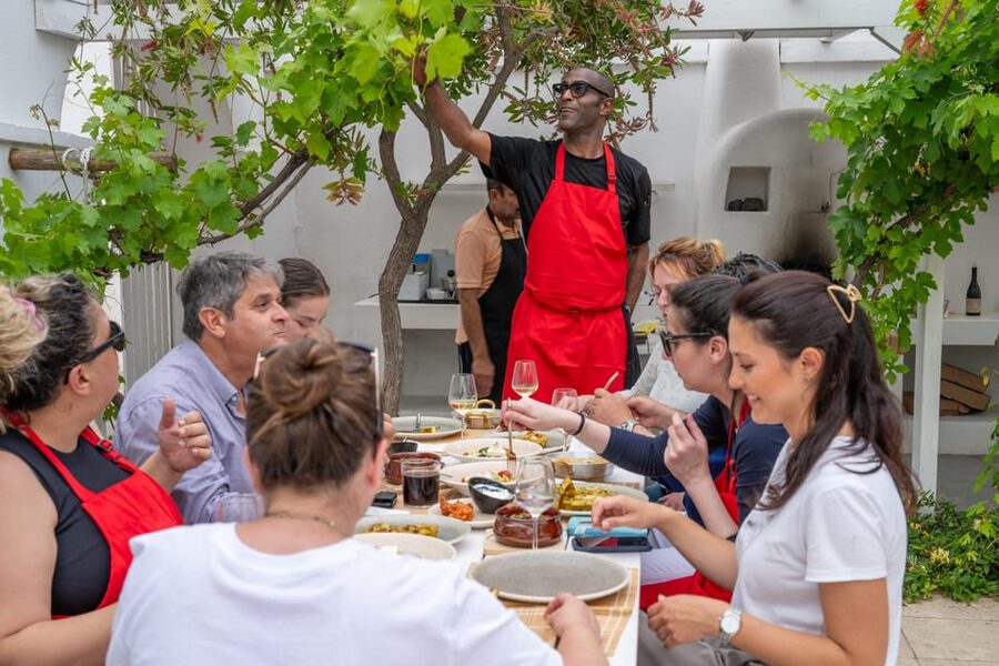 Santorini: Cooking Class with Lunch and Wine Tasting - Wine tasting with Santorini character