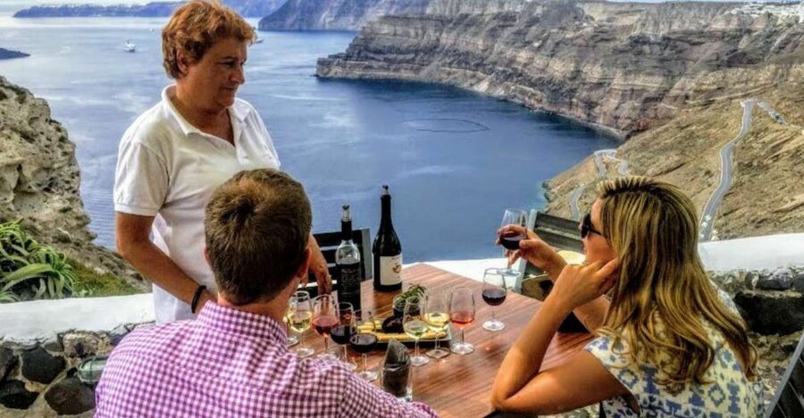Santorini: Guided Tour to 3 Wineries with Wine Tastings - Estate Argyros and Santorini’s basket vines
