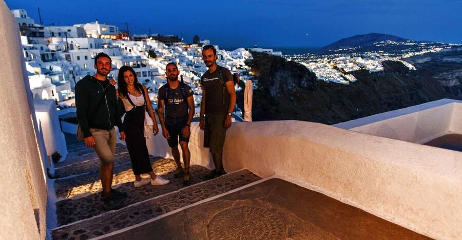 Santorini: Night Hike, Wine Tasting, and Greek Dinner - Starting in Fira before sunset